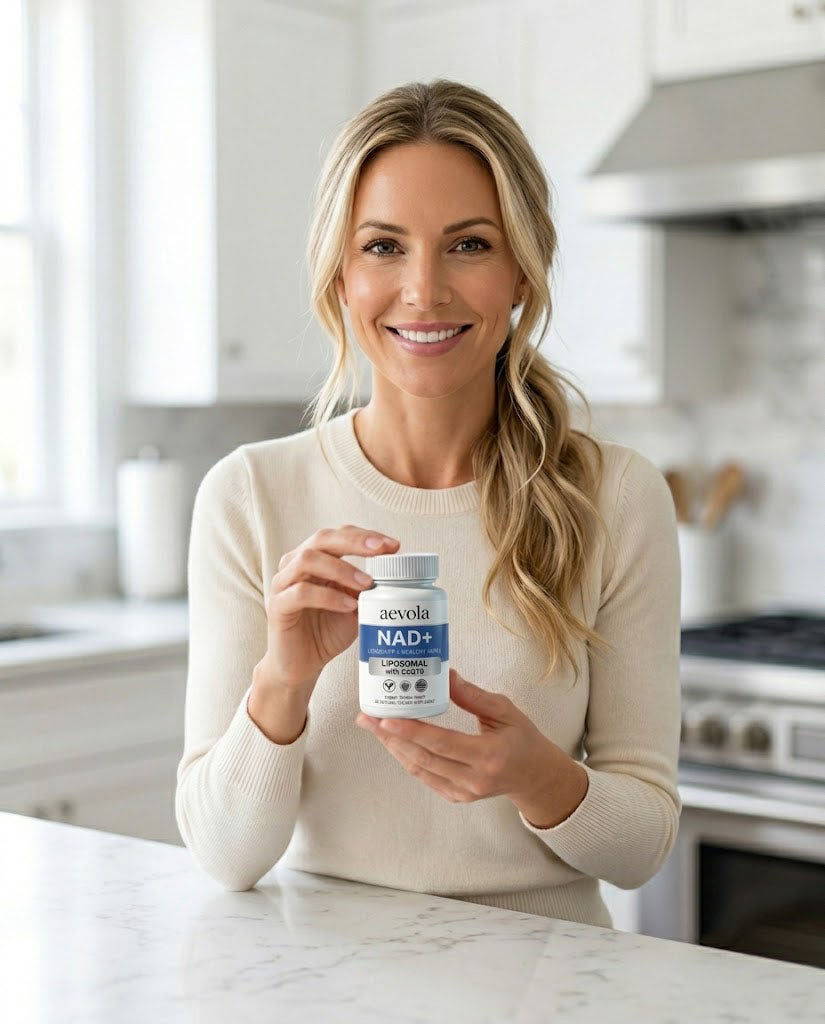 Customer holding Aevola NAD+